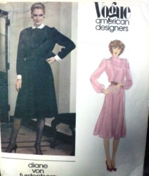 2632 Vogue Diane VON FURSTENBERG TUCK DRESS, DETACH COLLAR, CUFF PATTERN 14
